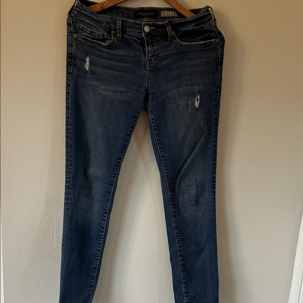 👖 Aeropostale Dark Blue Skinny Jeans - Size 8
